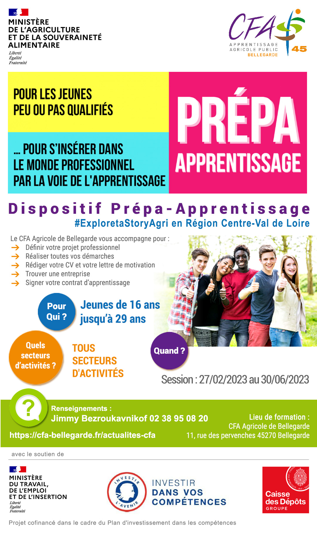Affiche dispositif Prépa-apprentissage 2023